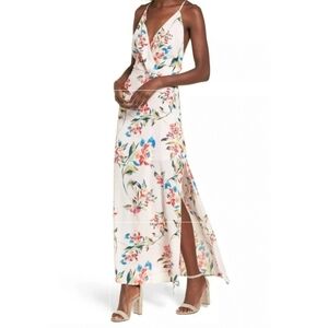 Lush Womens Pink Floral Surplice V Neck Maxi